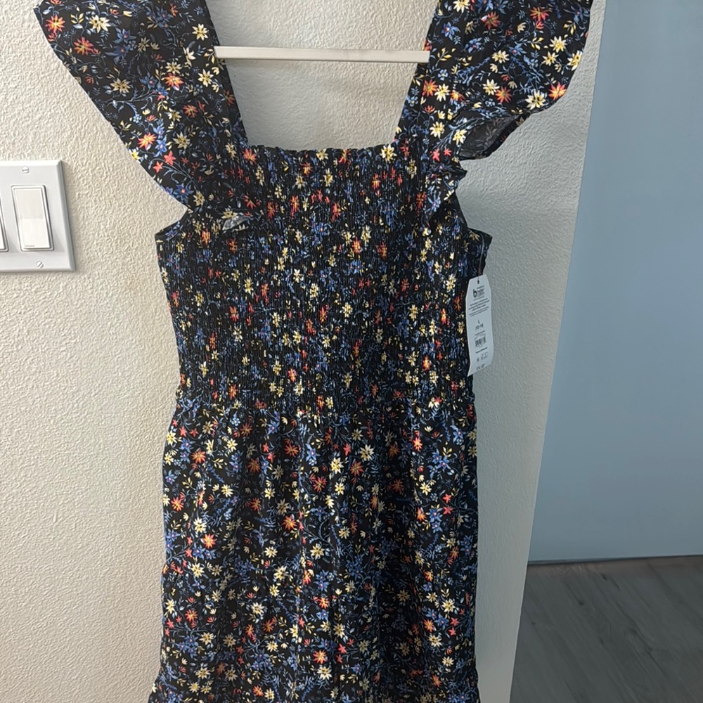 Time and Tru Pink and Blue Ruffled Smocked Sundress